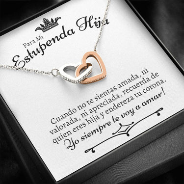 Para Mi Estupenda Hija Interlocking Hearts Necklace - Love You This Much